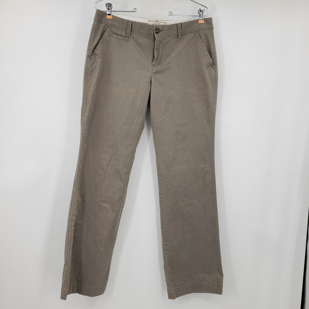 Old Navy Perfect Boot Cut Khakis Barnswallow Taupe Pants 8 Y2K Trousers Preppy